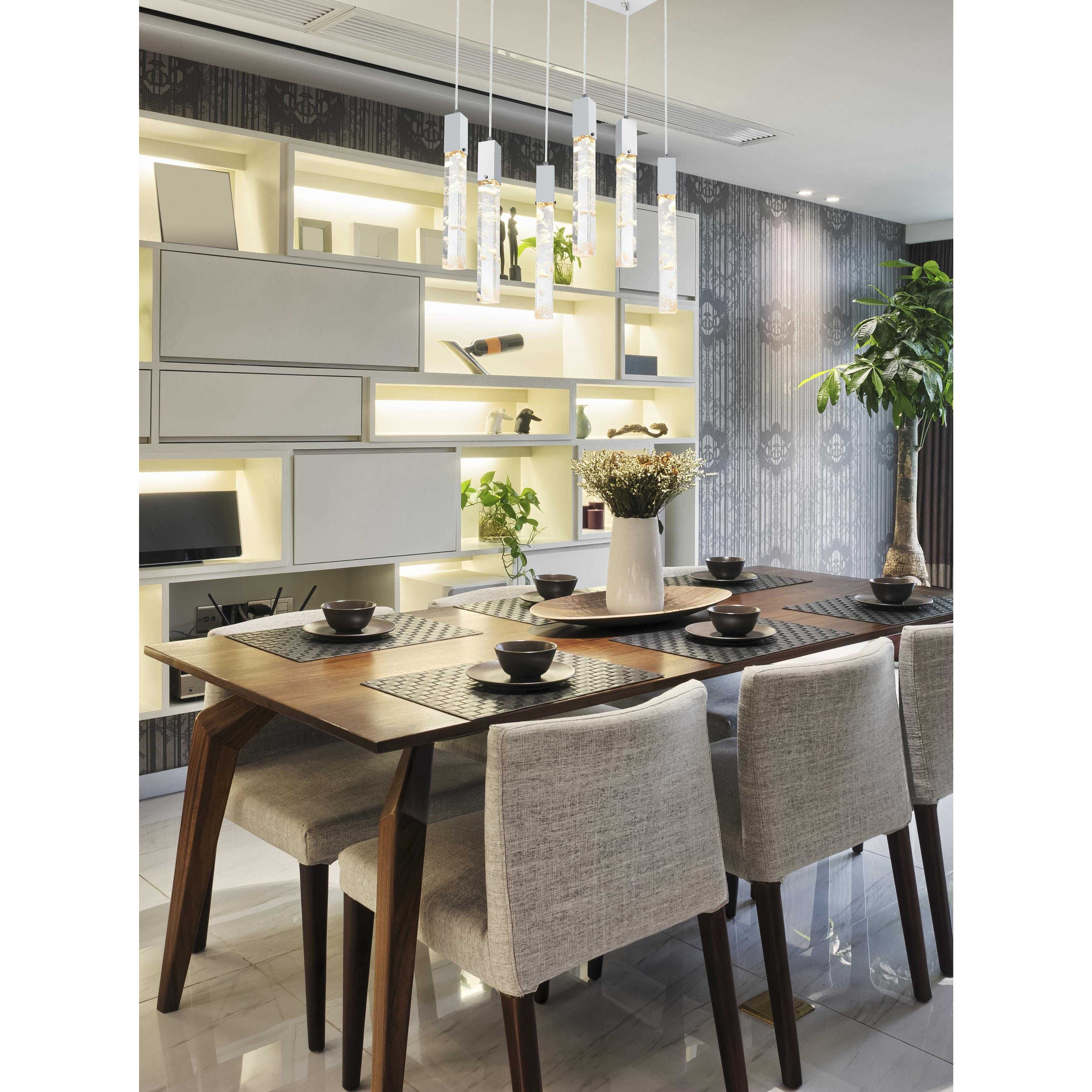 Aurora 6 Light 12 inch Chrome Pendant Ceiling Light