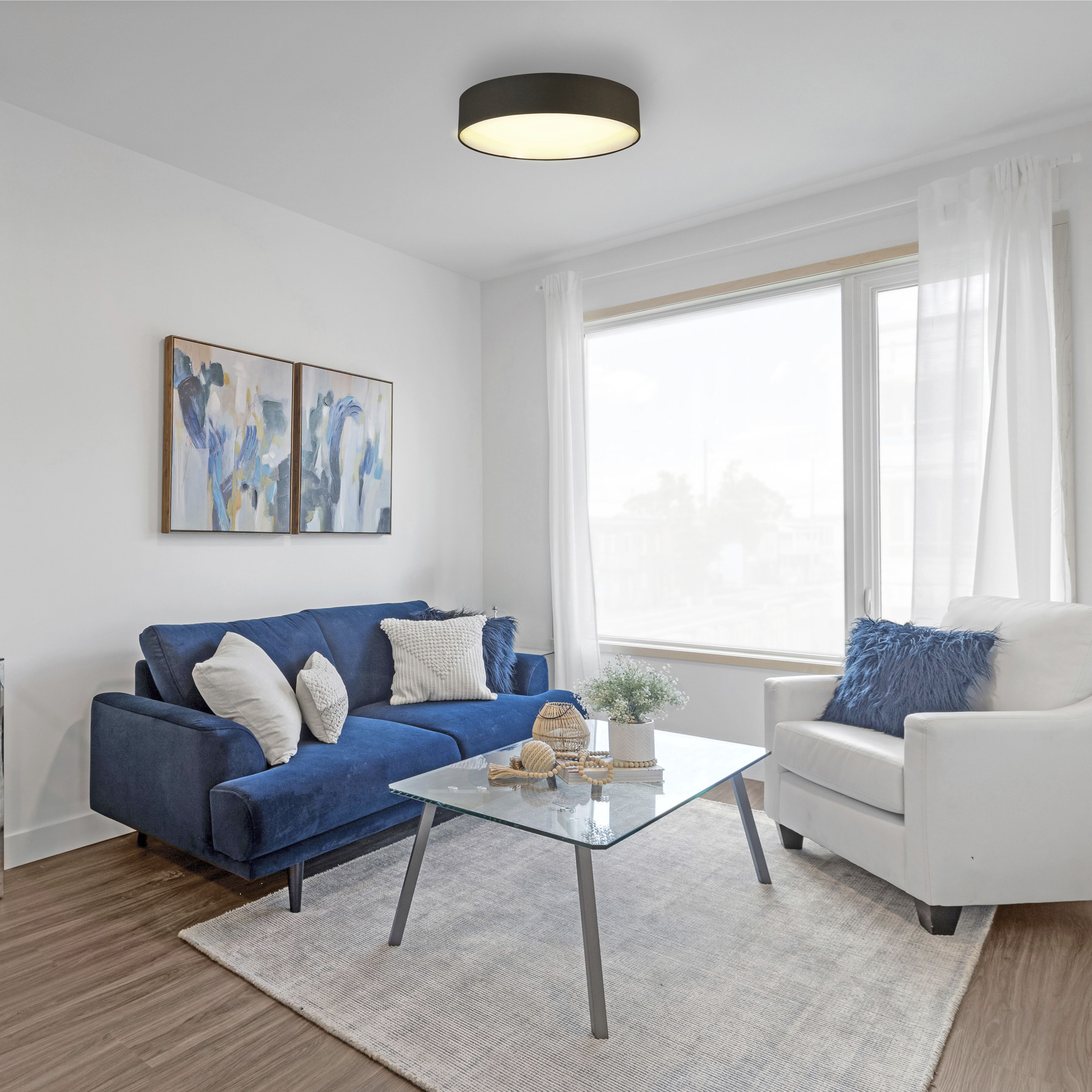 Orme LED 19.88 inch Black/Brushed Nickel Flush Mount Ceiling Light