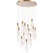 Aurora LED 24 inch Natural Brass Pendant Ceiling Light, Converts to Flush Mount