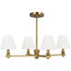 AH by Alexa Hampton Paisley 4 Light 28 inch Burnished Brass Chandelier Ceiling Light