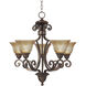 Symphony 5 Light 26 inch Oil Rubbed Bronze Single-Tier Chandelier Ceiling Light