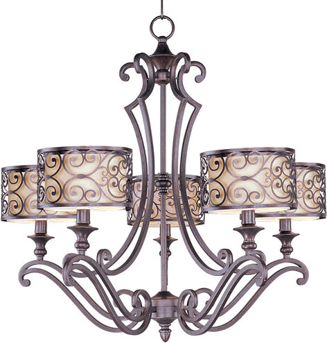 Mondrian 5 Light 28 inch Umber Bronze Single Tier Chandelier Ceiling Light