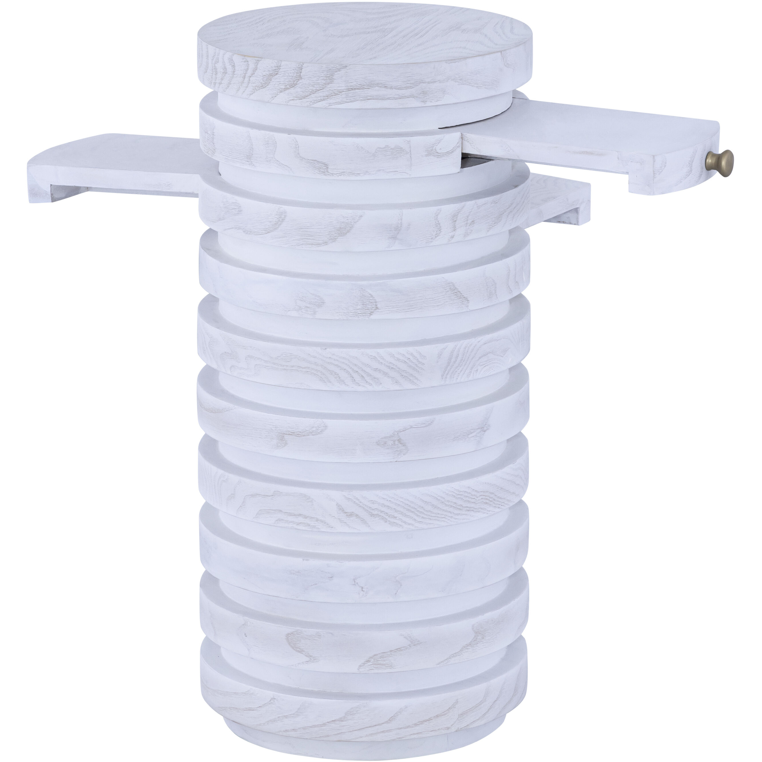 Prospect 25 X 12 inch White Ash Burl with Satin Brass Accent Table