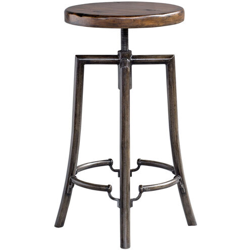 Westlyn 32 inch Burnished Dark Walnut Stain and Aged Steel Bar Stool