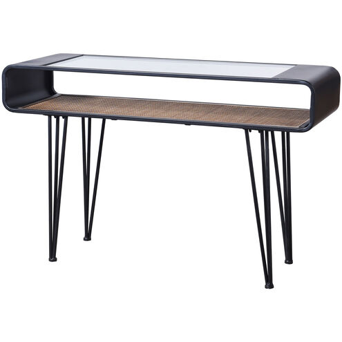 Aaron 47.2 inch Graphite Grey and Clear Console Table