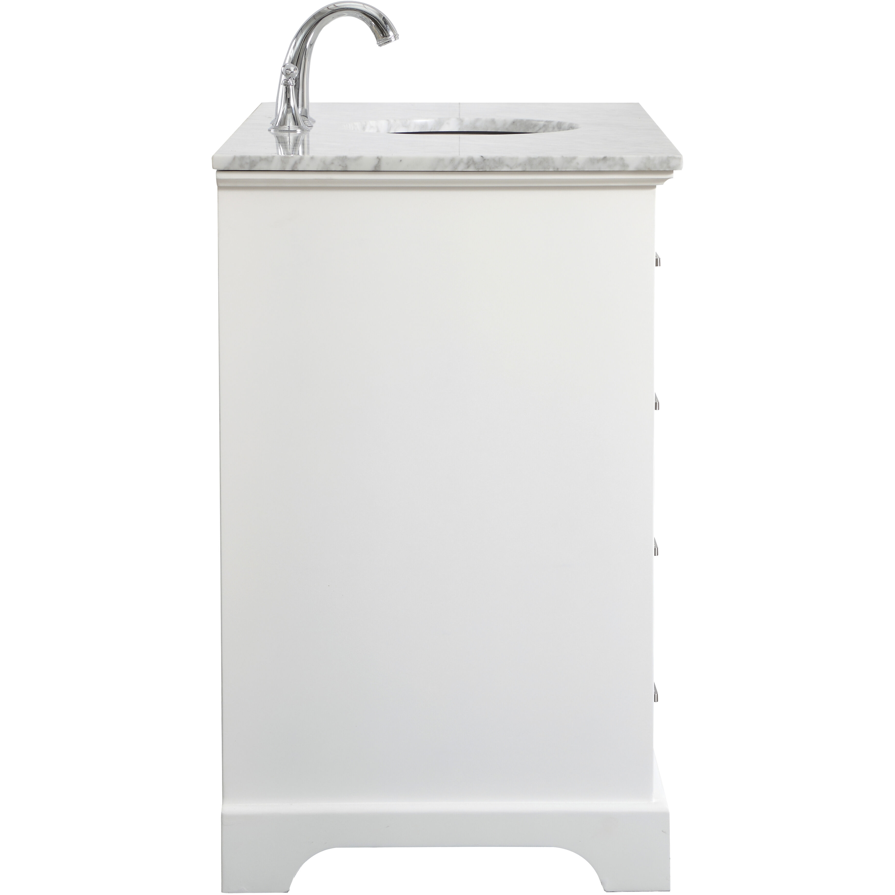 Americana 48 X 35 inch White with Carrara White Marble Vanity Set