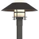 Henry 1 Light 15.8 inch Coastal Natural Iron and Coastal Oil Rubbed Bronze Outdoor Post Light in Coastal Natural Iron/Coastal Oil Rubbed Bronze, Opal