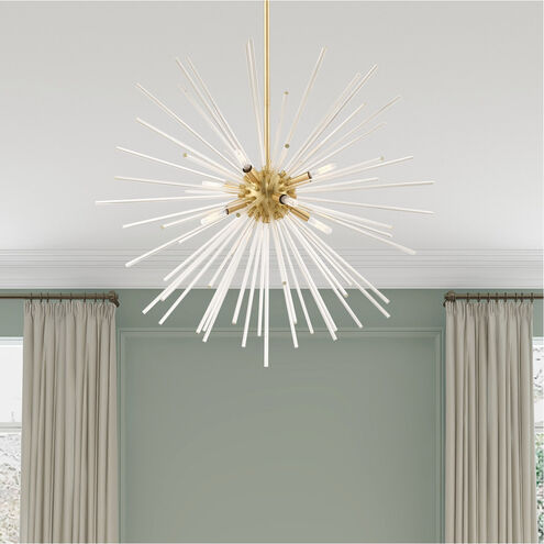 Utopia 8 Light 34 inch Satin Brass Pendant Chandelier Ceiling Light