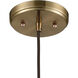 Dragnet 1 Light 10 inch Satin Brass Mini Pendant Ceiling Light