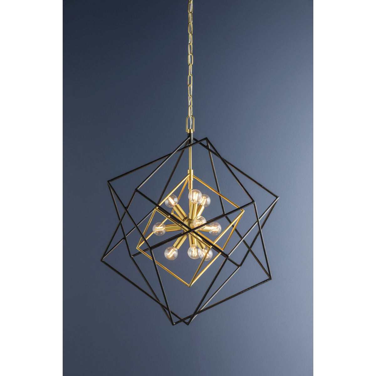 Roundout 9 Light 26 inch Aged Brass Pendant Ceiling Light