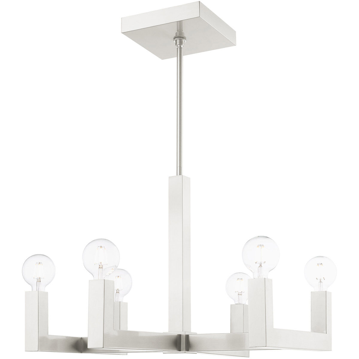 Solna 6 Light 24 inch Brushed Nickel Chandelier Ceiling Light