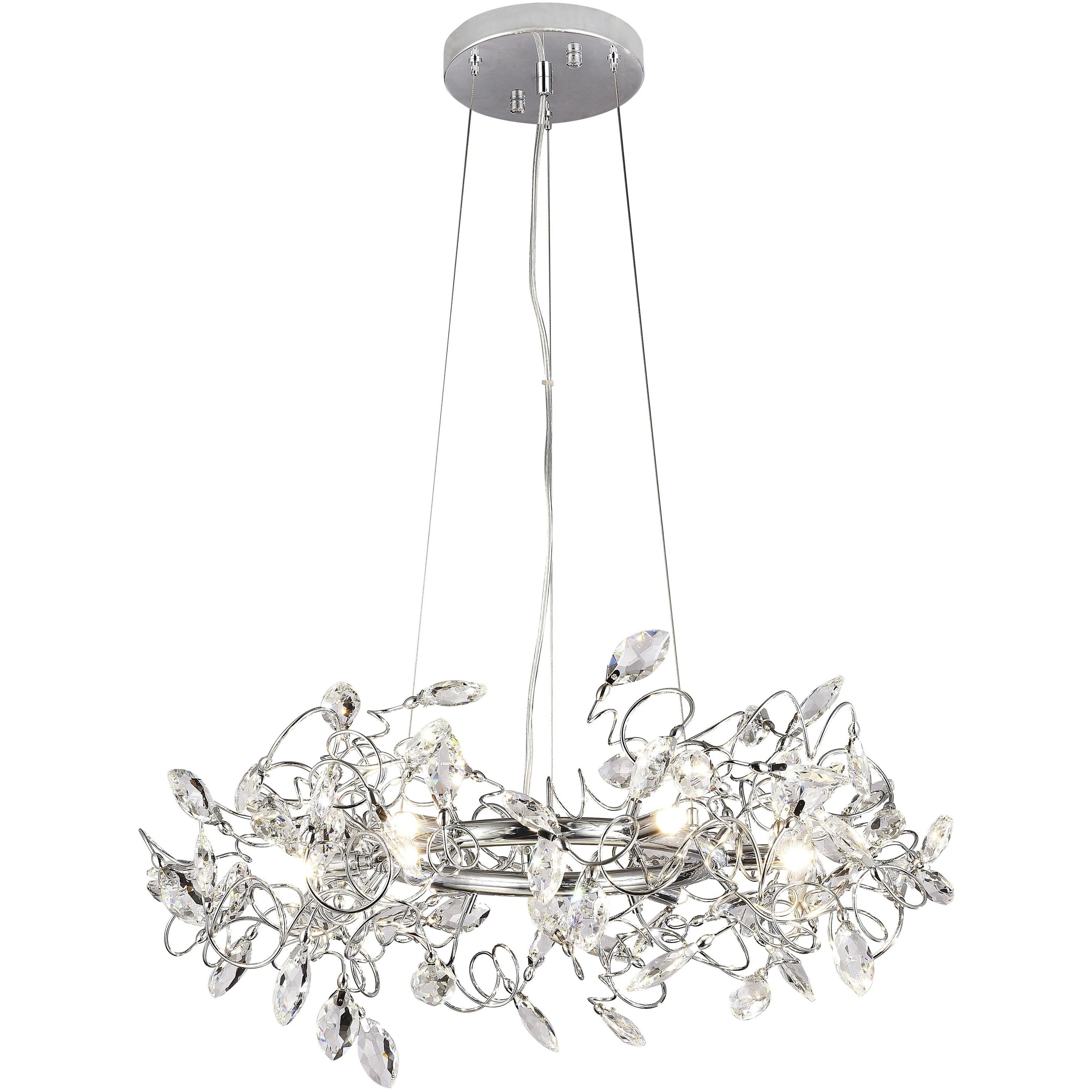 Canada 6 Light 23.6 inch Chrome Chandelier Ceiling Light