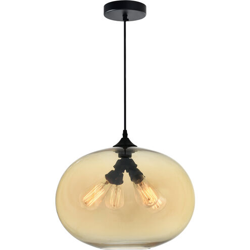 Glass 4 Light 16 inch Black Down Pendant Ceiling Light