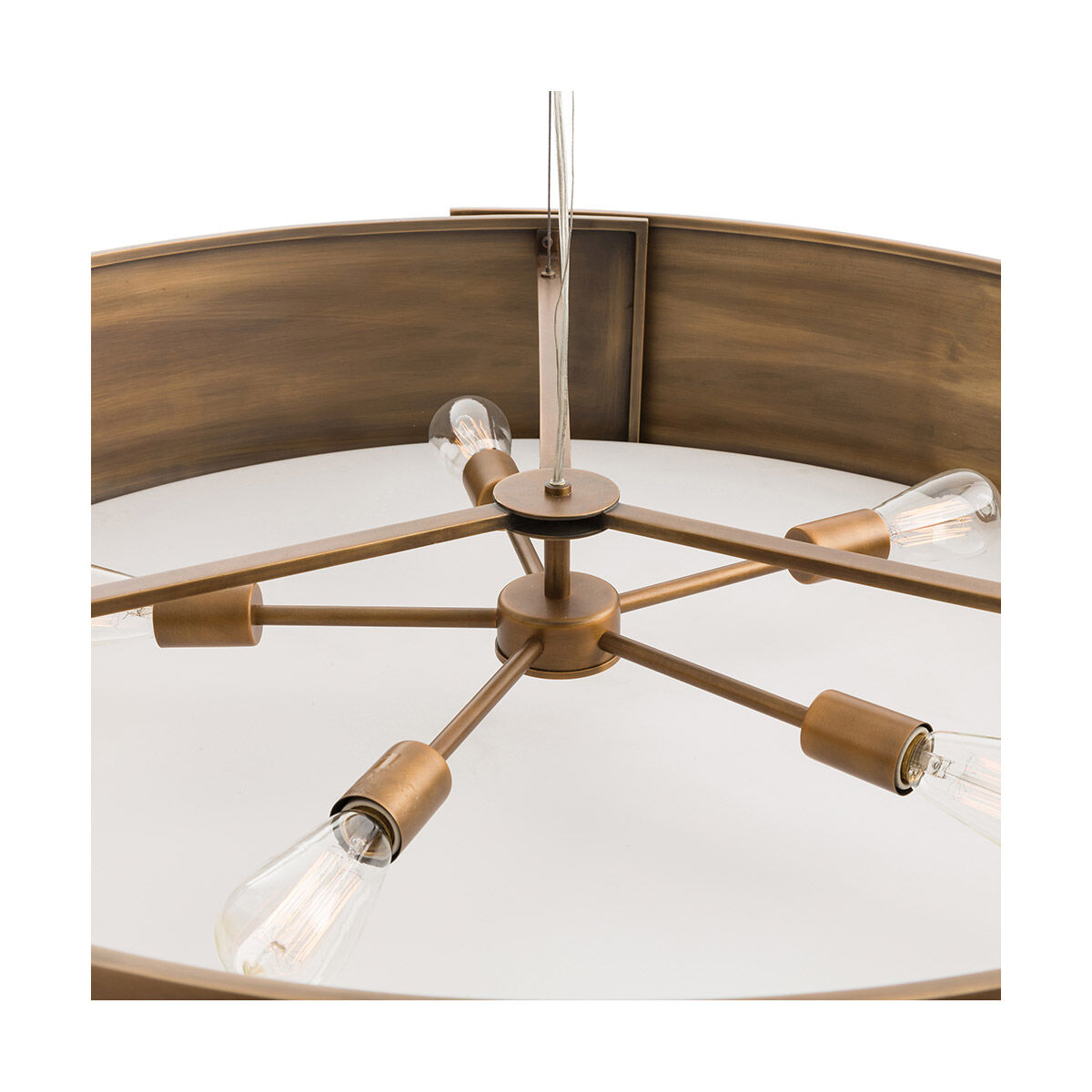 Dante 5 Light 42 inch Antique Brass Chandelier Ceiling Light, Round