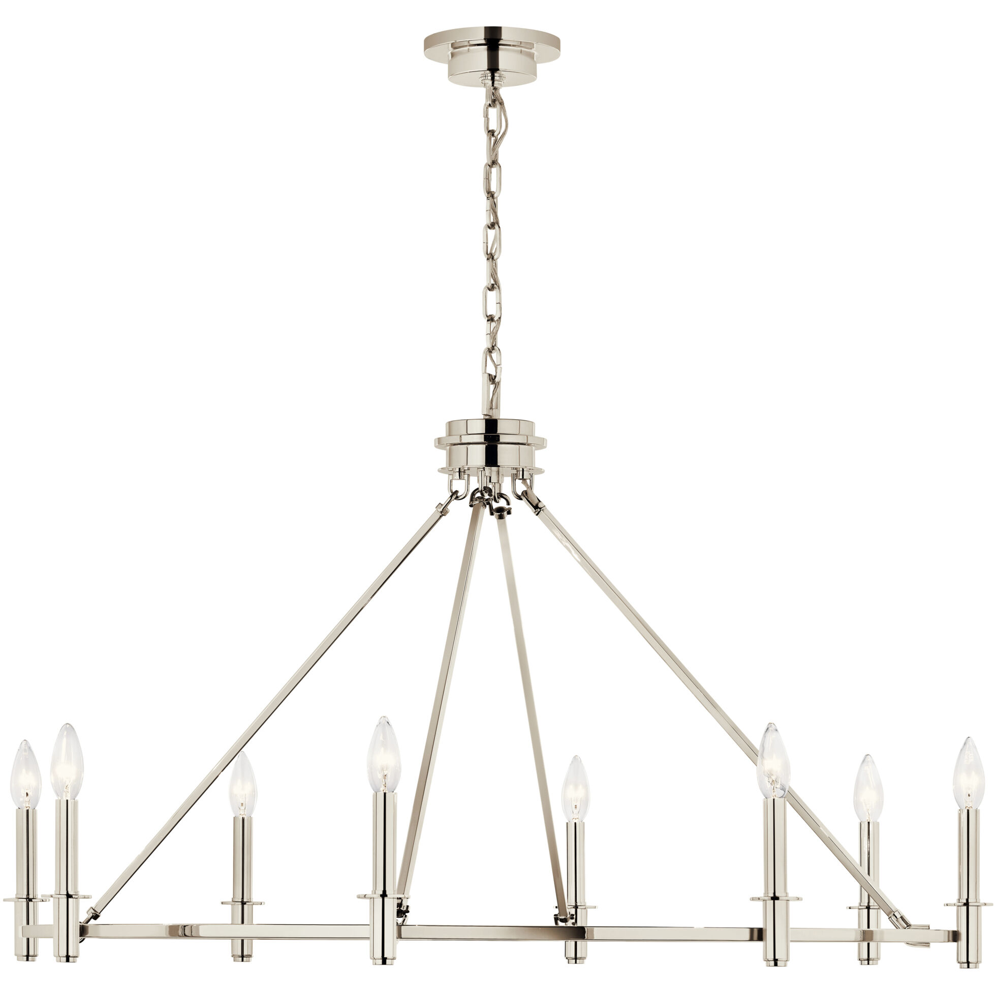 Carrick 8 Light Polished Nickel Chandelier Ceiling Light, 1 Tier Medium