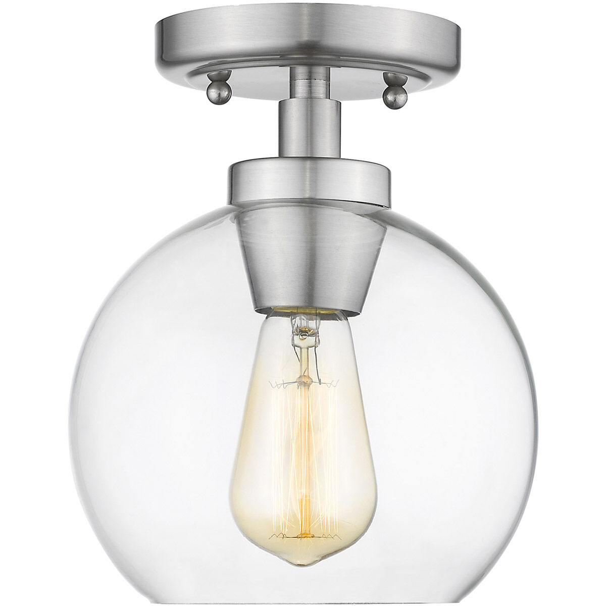 Golden Galveston Flush Mount 4855 FM PW Clr Pewter