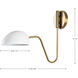 Trilby 1 Light 7 inch Matte White/Burnished Brass Bathroom Vanity Lights Wall Light