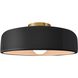 Radiance 1 Light 16 inch Gloss Black and Brushed Brass Semi Flush Ceiling Light
