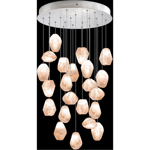 Natural Inspirations 22 Light 24 inch Silver Pendant Ceiling Light in Clear Quartz Studio Glass 4