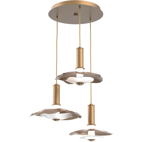 Cumulus LED 27 inch Novel Brass with White Metal Multi-Pendant Ceiling Light