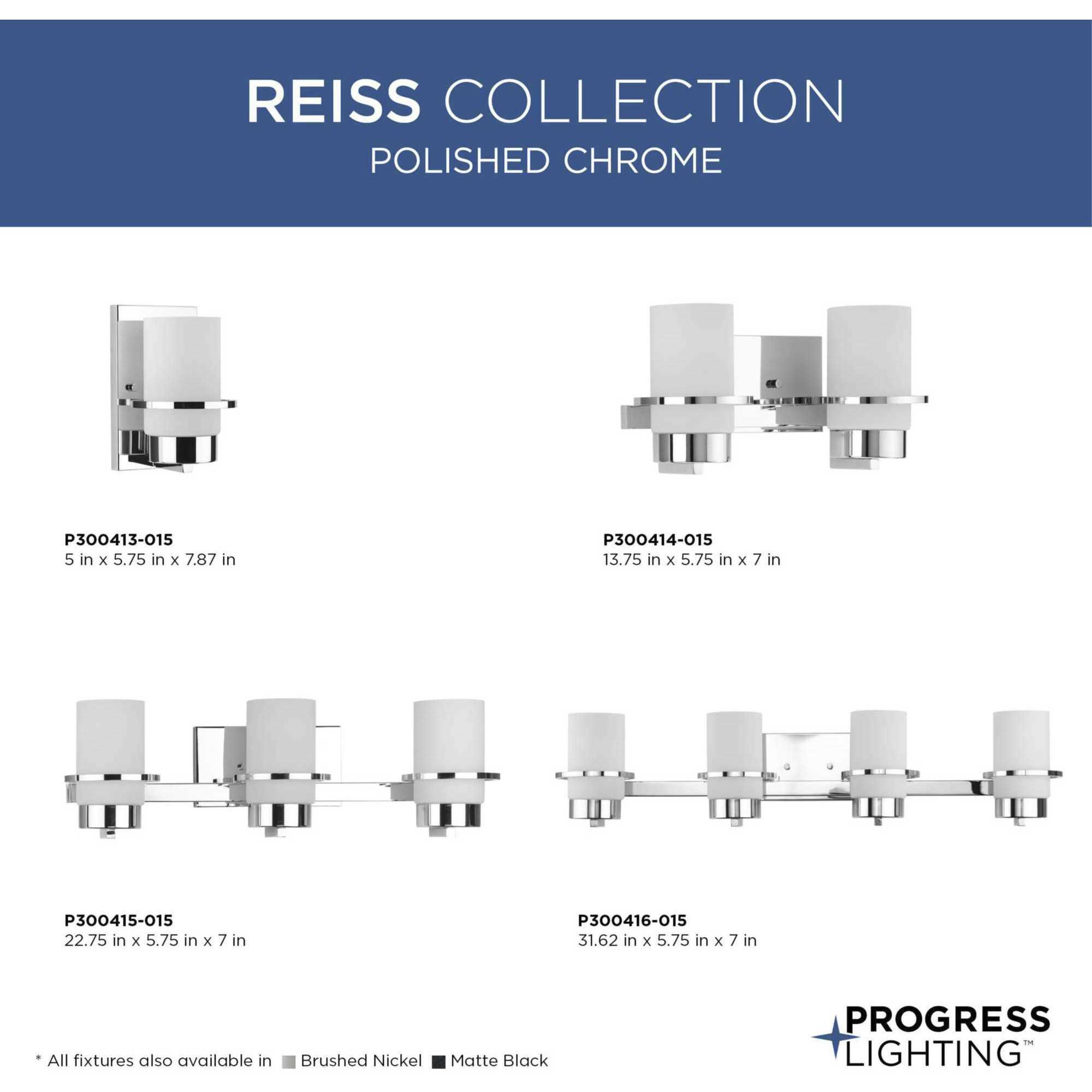 Reiss 3 Light 22.75 inch Polished Chrome Vanity Light Wall Light