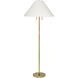 Harrison 64.75 inch 75 watt Brushed Brass and Natural Rattan Floor Lamp Portable Light, Inline