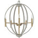 Euclid LED 21 inch Cement Gray with Brushed Gold Indoor Chandelier Ceiling Light