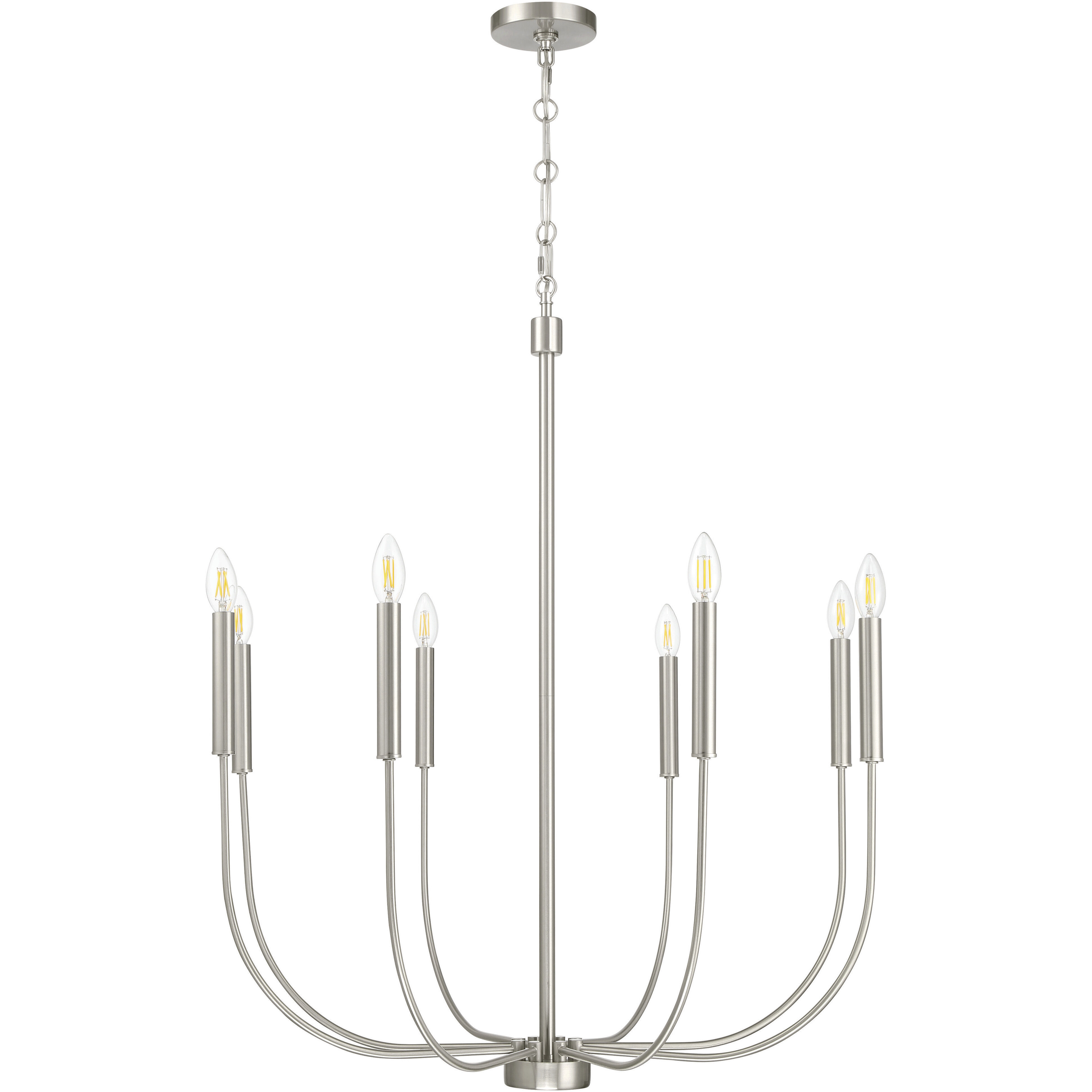 Traci 8 Light 30.75 inch Brushed Polished Nickel Chandelier Ceiling Light