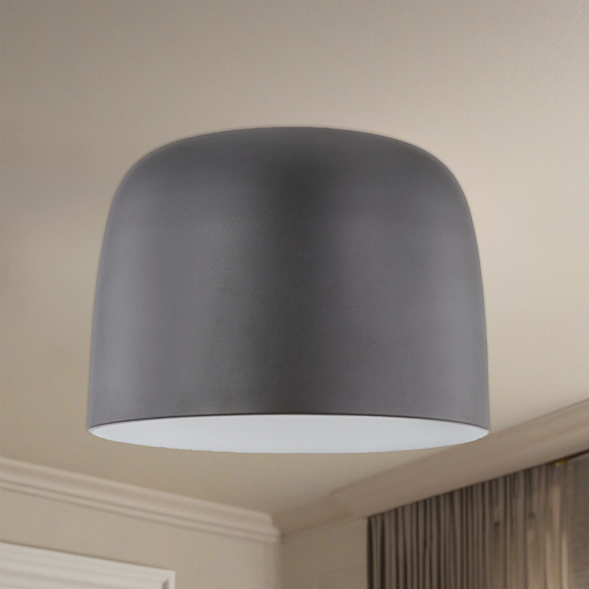 Cayne LED 12.13 inch Black/White Flush Mount Ceiling Light