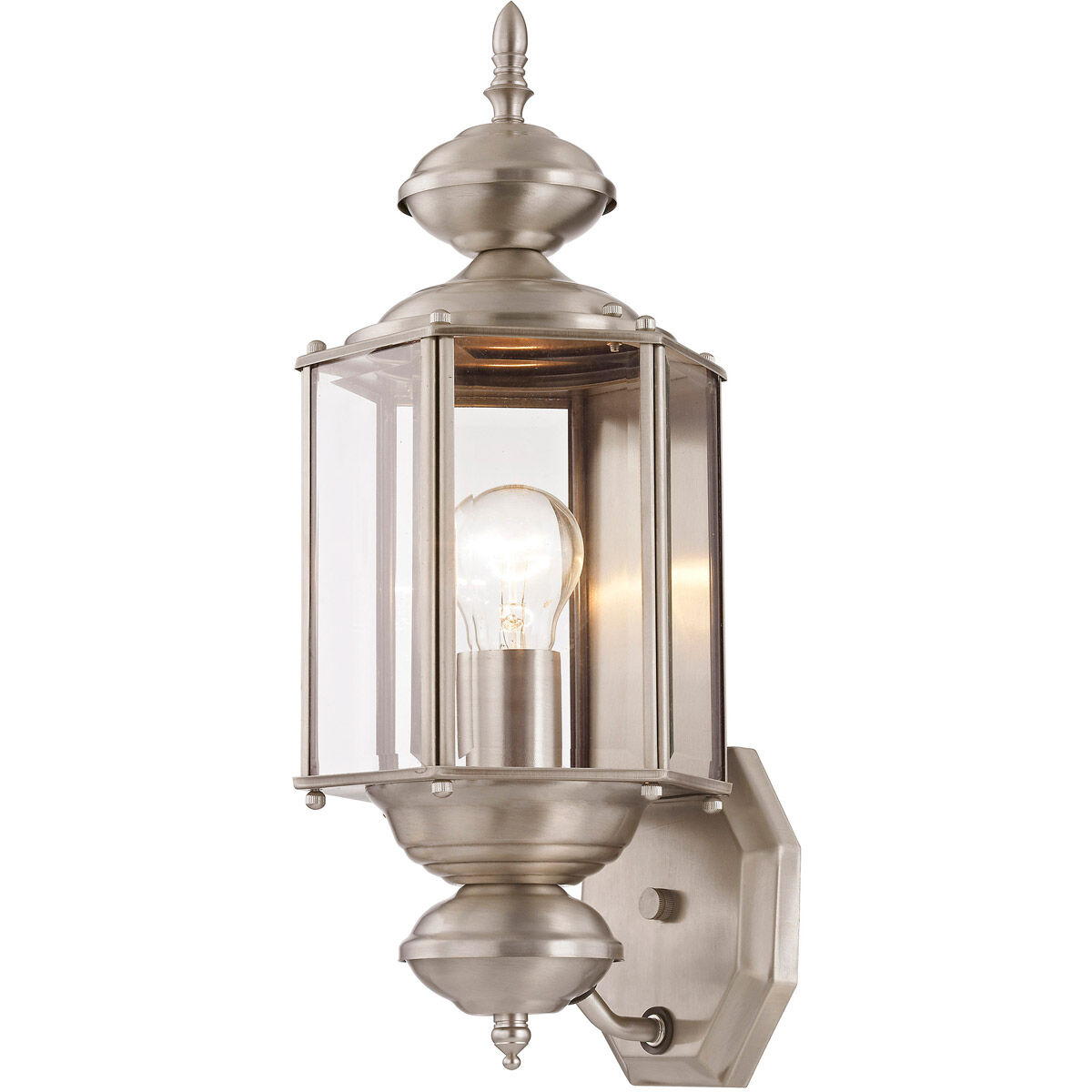 Outdoor Basics 1 Light 17 inch Brushed Nickel Outdoor Wall Lantern