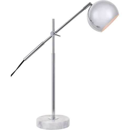 Aperture 20 inch 40 watt Chrome with White Marble Table lamp Portable Light