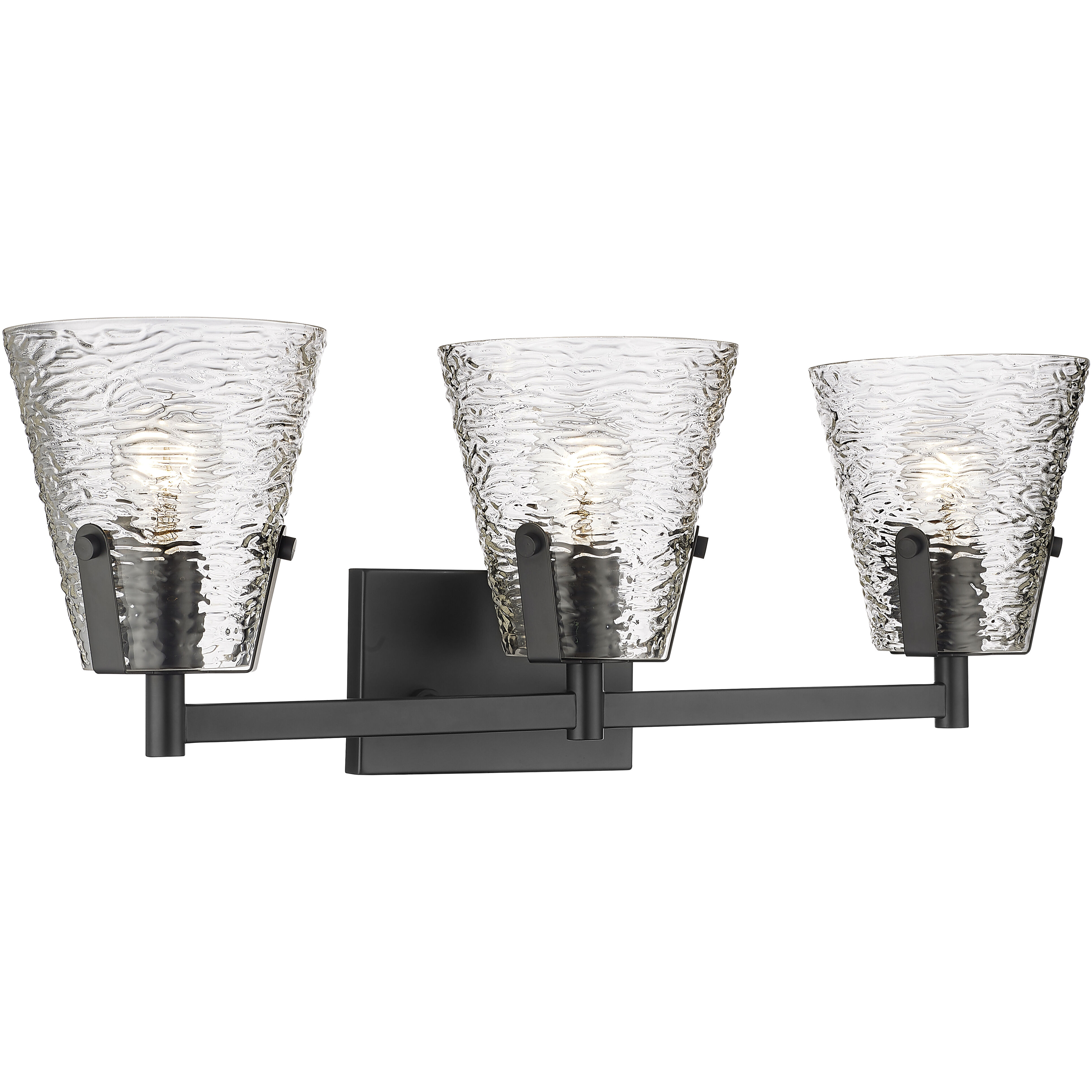 Analia 3 Light 26.25 inch Matte Black Vanity Wall Light