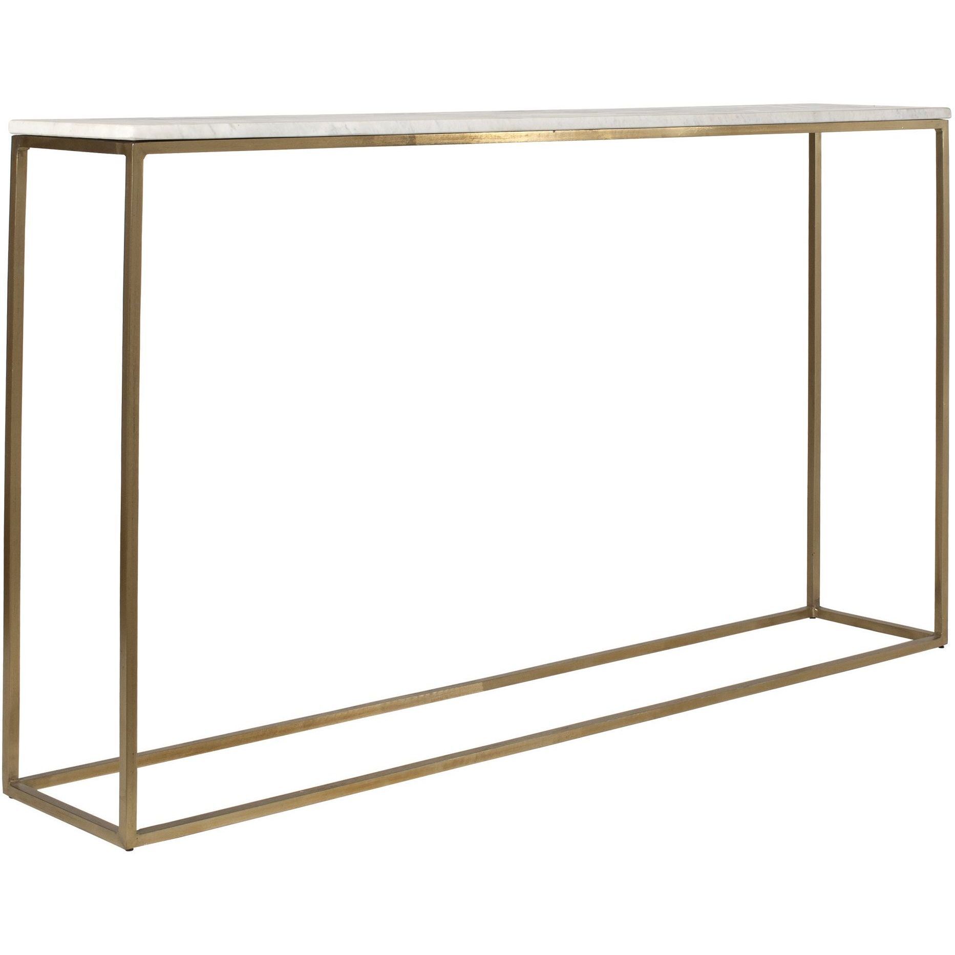 Redmond 52 inch Brass and White Marble Sofa Counter Table