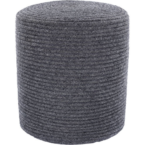 Poppy 16 inch Charcoal Outdoor Pouf, Cylinder