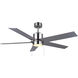 Rhonda 52 inch Brushed Nickel with Brown Blades Ceiling Fan