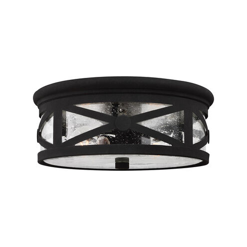 Outdoor Ceiling 2 Light 13 inch Black Outdoor Ceiling Flush Mount