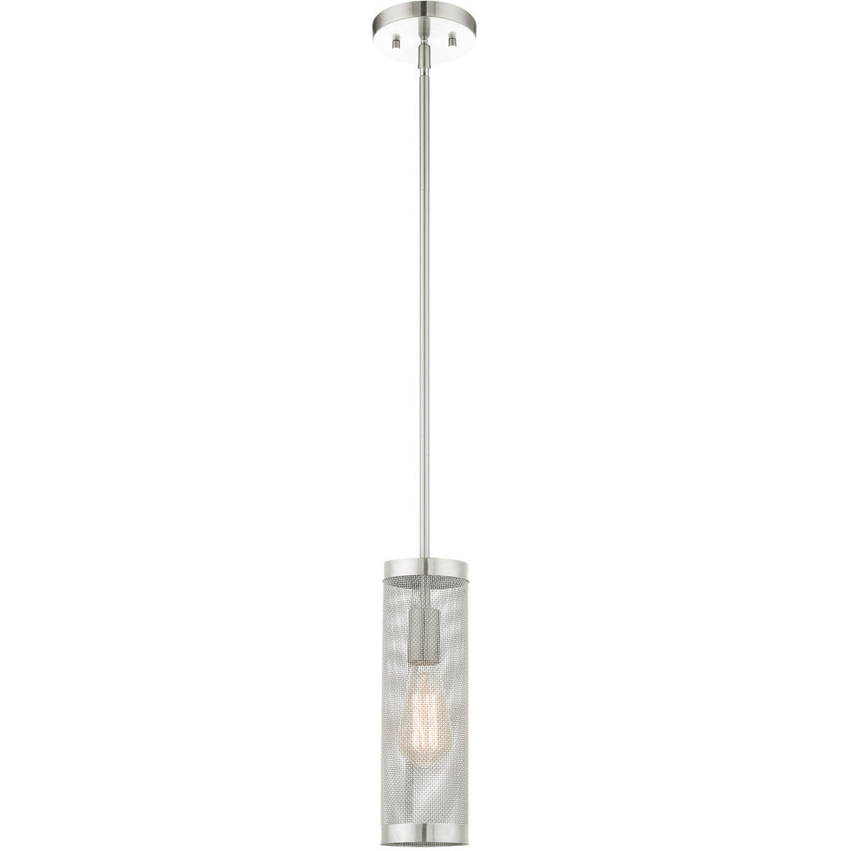 Industro 1 Light 5 inch Brushed Nickel Pendant Ceiling Light