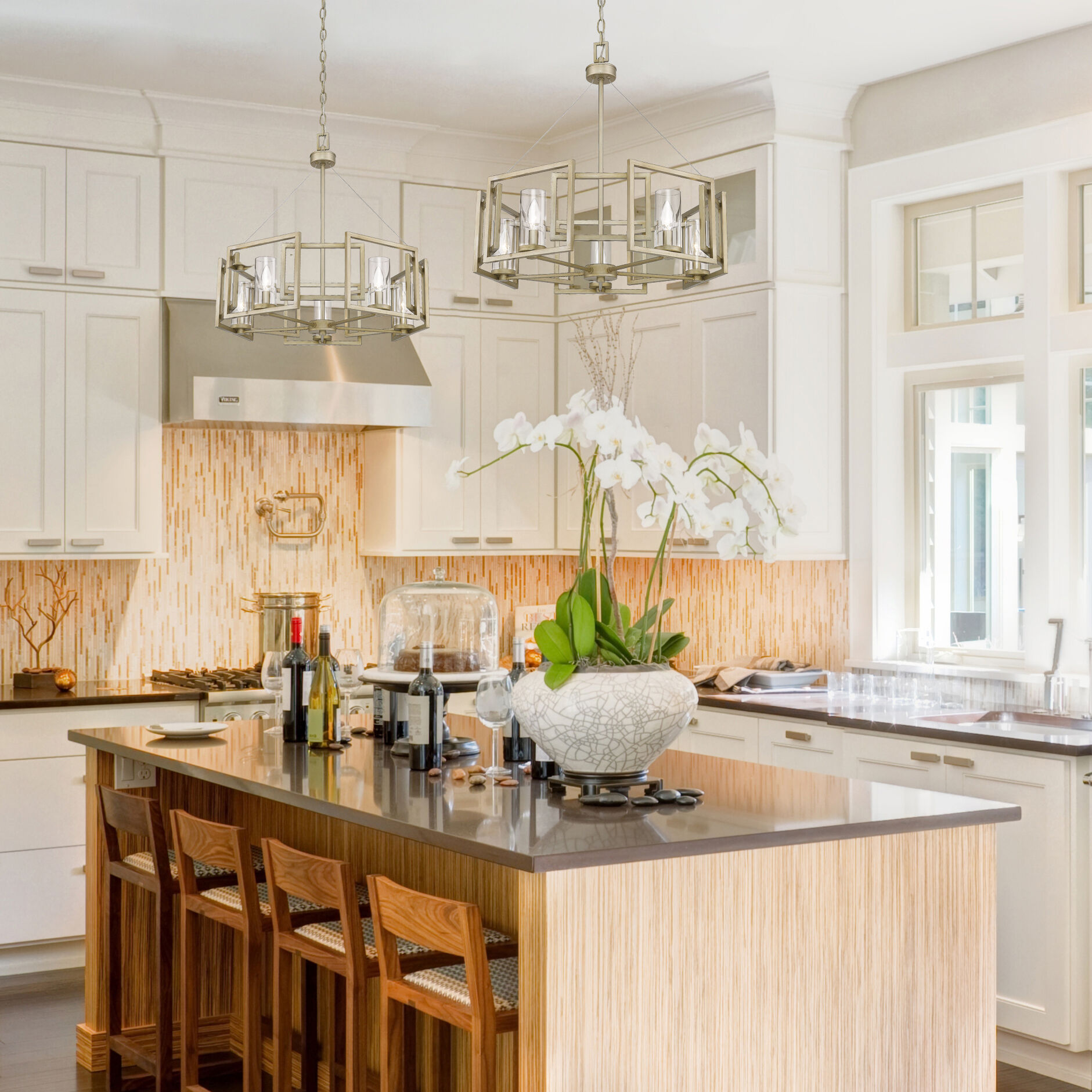 Marco 5 Light 24.5 inch White Gold Chandelier Ceiling Light