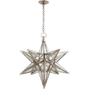 Chapman & Myers Moravian Star 1 Light 30 inch Burnished Silver Leaf Star Lantern Pendant Ceiling Light, Large