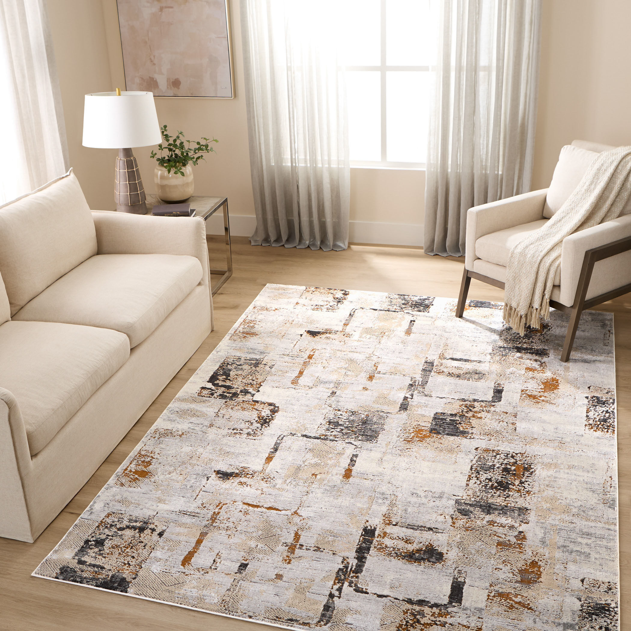 Hadim 114 X 79 inch Earth Tones Rug in 6 x 9