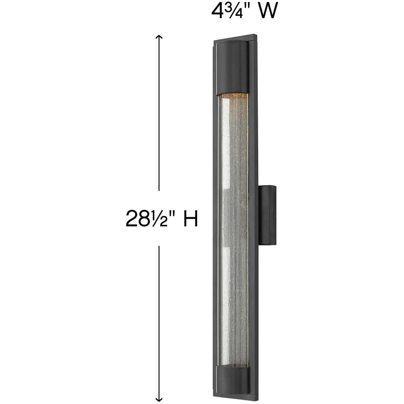 Mist Outdoor Wall Mount Lantern in Satin Black, Large