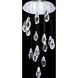 Beyond Martini LED 23 inch Polished Nickel Multi-Light Pendant Ceiling Light in Optic, Round Canopy