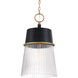Stamford 1 Light 13 inch Legacy Brass and Dark Matte Black Pendant Ceiling Light
