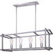 Carli 4 Light 33 inch Brushed Nickel and Brushed Dark Grey Chandelier Ceiling Light