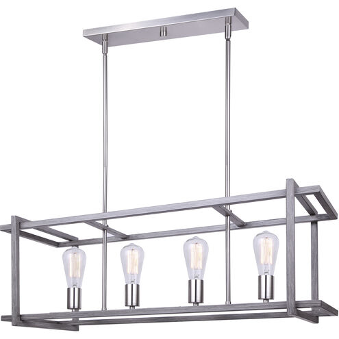Carli 4 Light 33 inch Brushed Nickel and Brushed Dark Grey Chandelier Ceiling Light