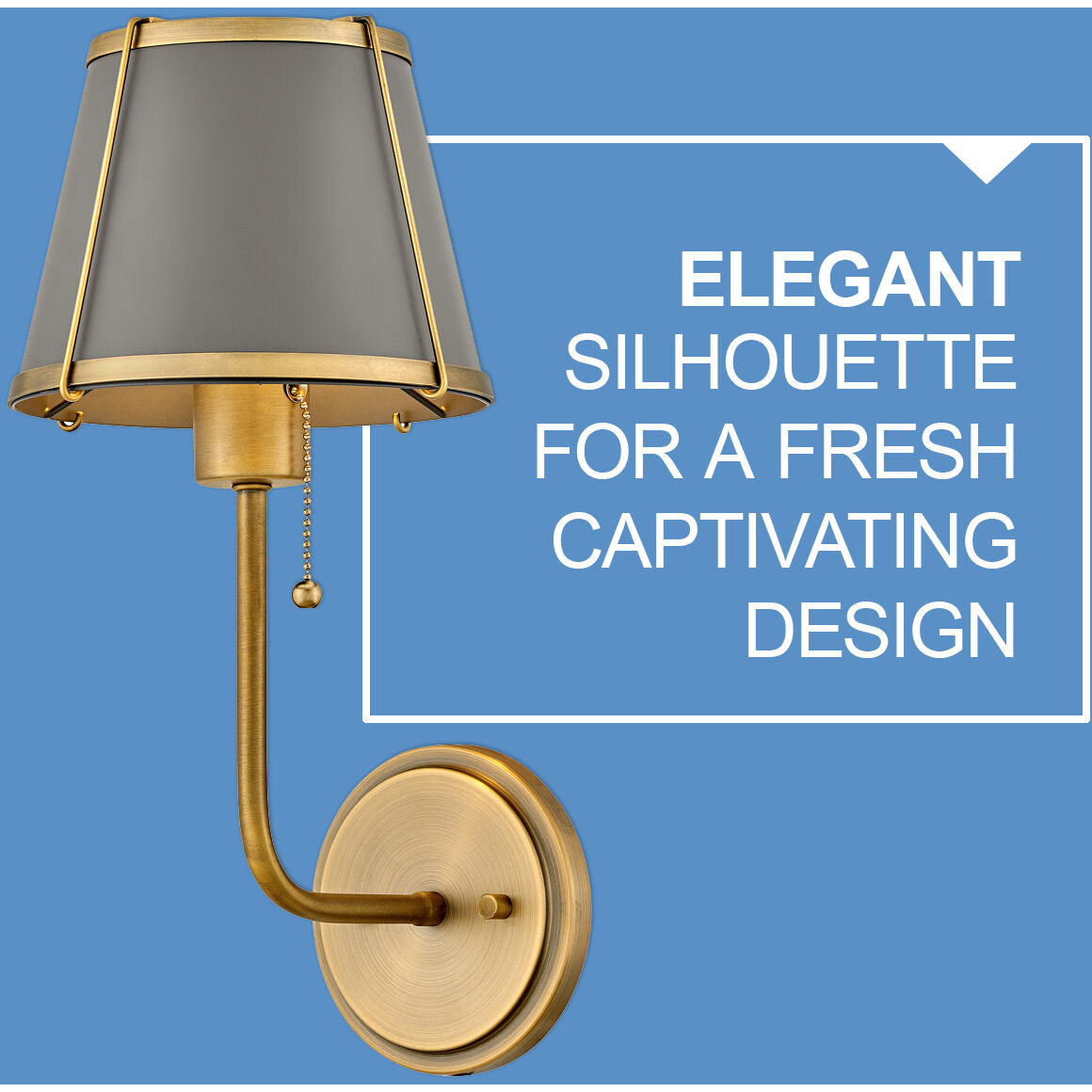 Clarke 1 Light 7.25 inch Lacquered Dark Brass Sconce Wall Light in Lacquered Dark Brass with Dark Matte Grey