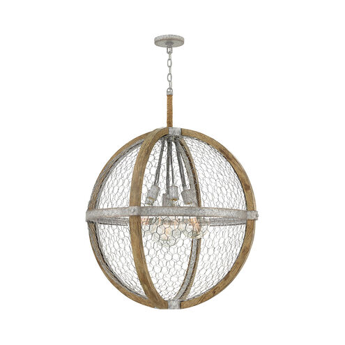 Heywood 7 Light 30.5 inch Weathered Zinc/Cottage Whitewash Chandelier Ceiling Light
