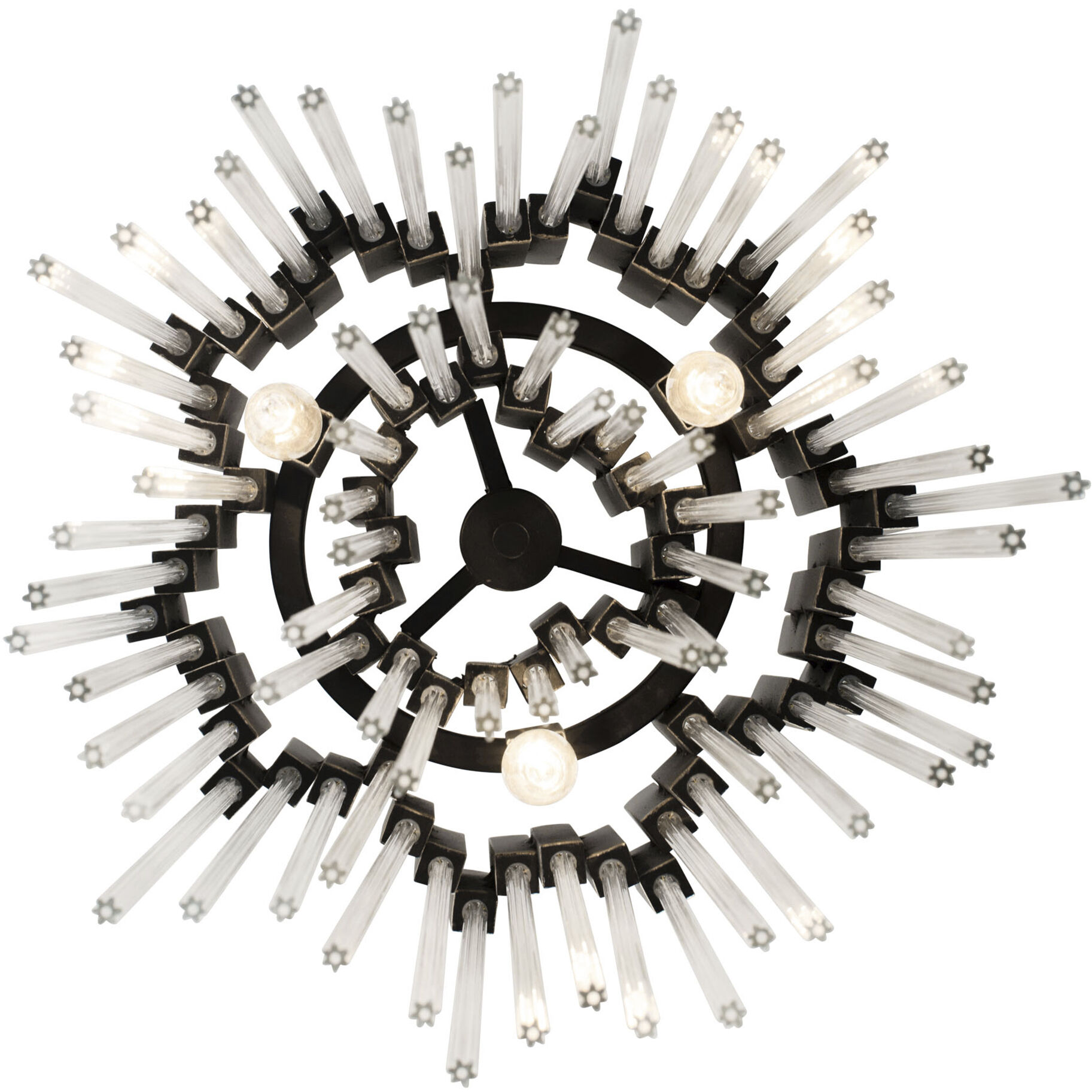 Matrix 3 Light 14 inch Matte Black and French Gold Pendant Ceiling Light