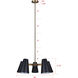 Harken 5 Light 26 inch Black/Gold Chandelier Ceiling Light