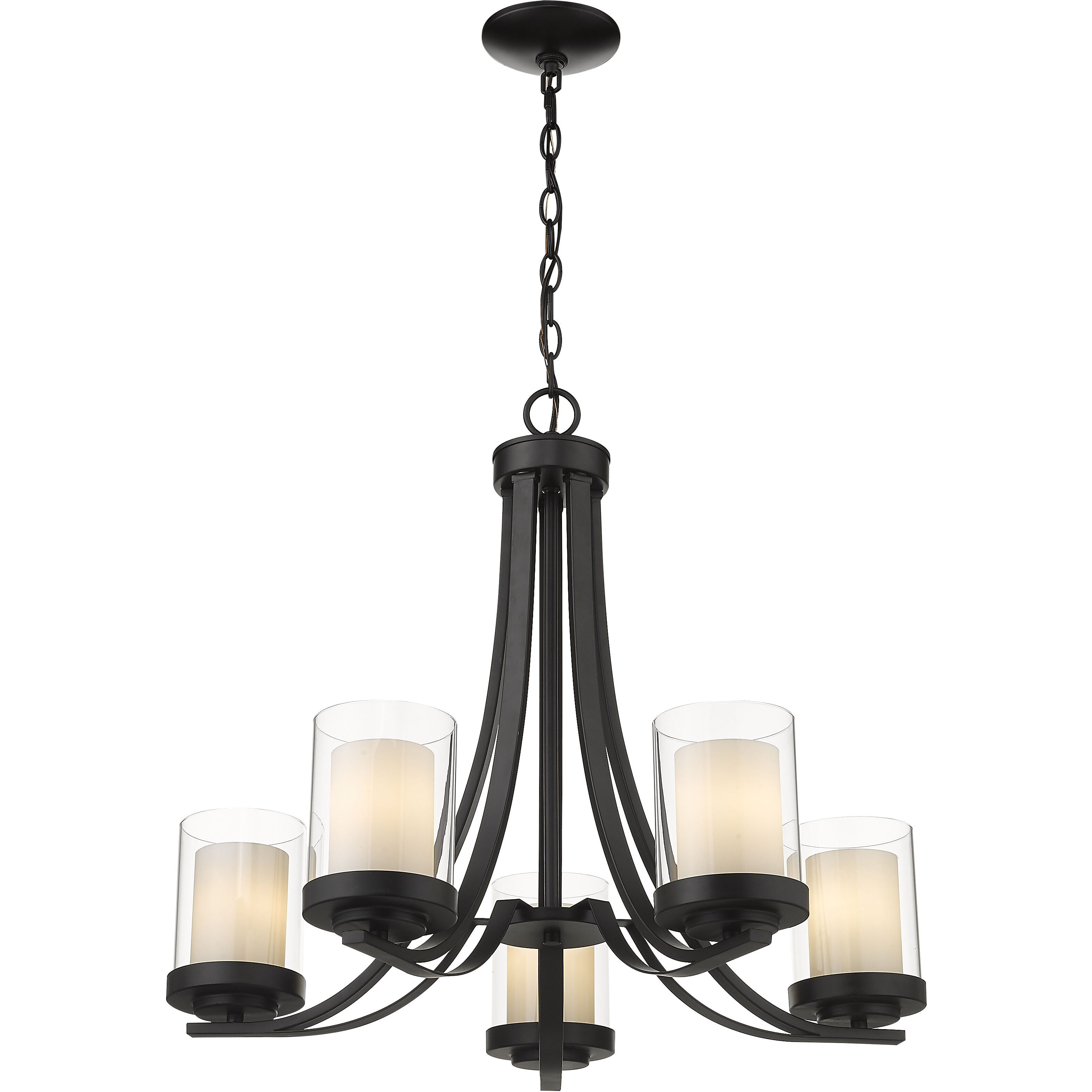 Willow 5 Light 25.25 inch Matte Black Chandelier Ceiling Light